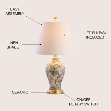 Grace 24" Floral LED Table Lamp